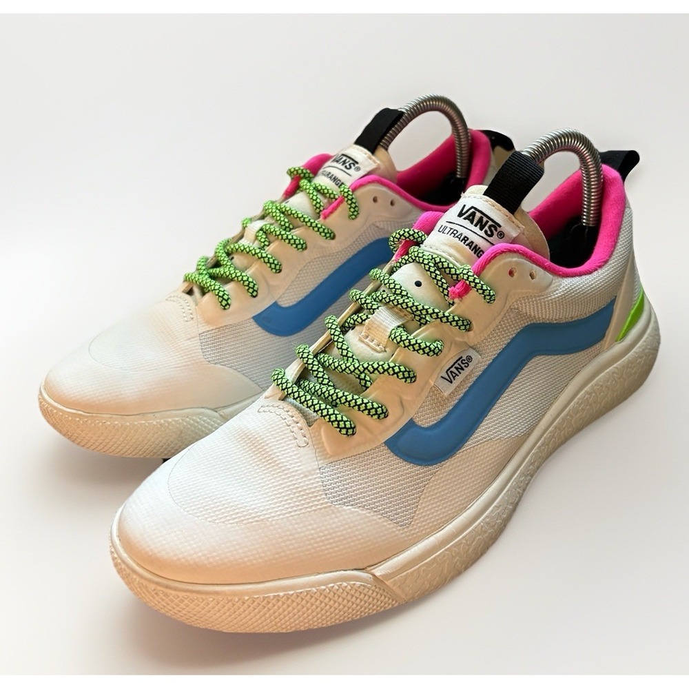 Vans Ultrarange Exo Neon White Blue Pink Women's Size 6 Shoes Skateboard‎